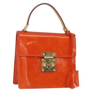 LOUIS VUITTON Monogram Vernis Spring Street Hand Bag Orange M91025 Auth 158151